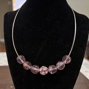 Elegant Pink Bead Choker Necklace